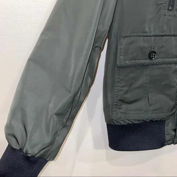 Jared Lang Green Military Bomber Jacket EUC Size Medium